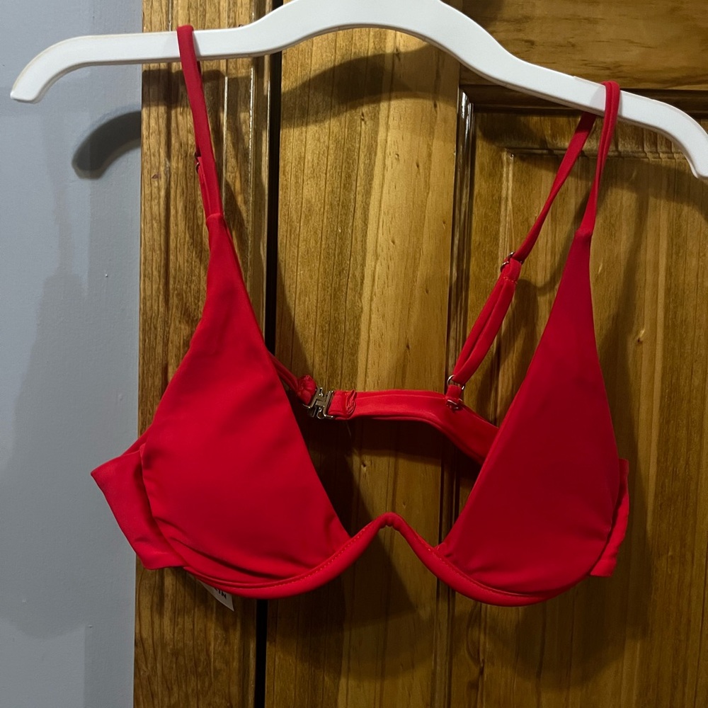 Small Red Underwire Bikini Top